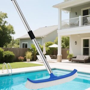 Poolbürste 45 cm Robuste Pool Reinigungsbürste mit Kunststoffborsten