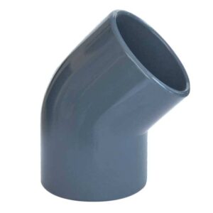 PVC Winkel 45° 50 mm Grau Klebemuffen Beidseitig