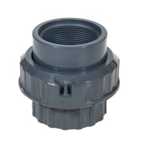 PVC Verschraubung 50 mm Grau Rohrverbinder mit Klebemuffen und Kappen